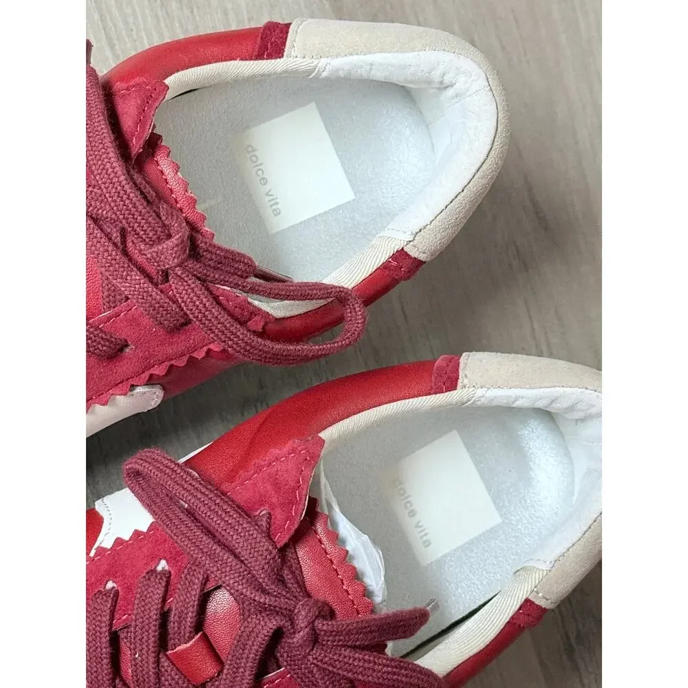 Dolce Vita Notice Sneakers Crimson Suede Women's Size 8